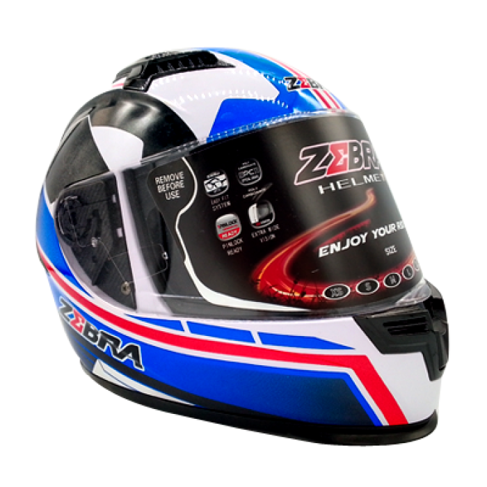 Zebra full face helmet top